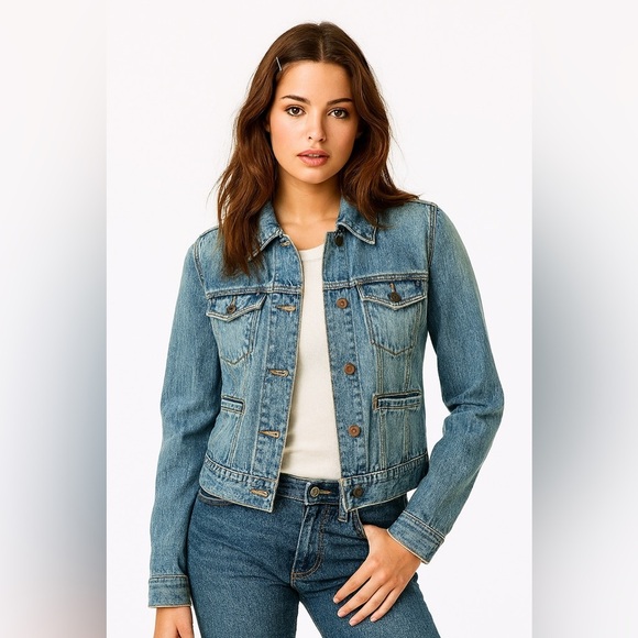 Abercrombie & Fitch Vintage 90s Y2K Distressed Denim Jean Jacket – Size M - Picture 11 of 11